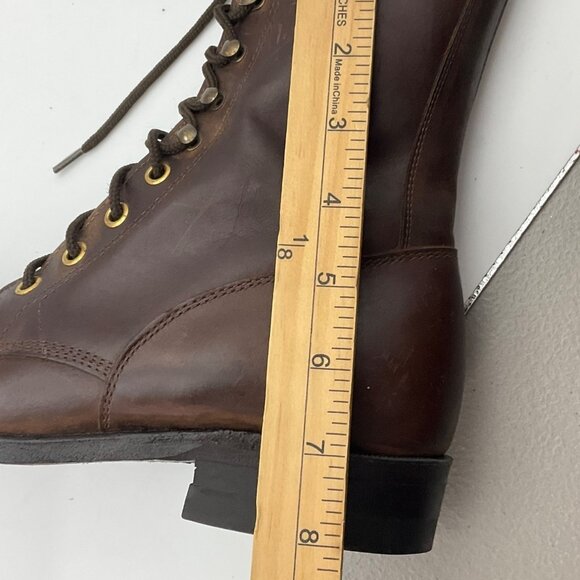 VTG Biltrite Golden Rebel 5 Brown Leather Lace-Up Boots FringeCountry Equestrian - Picture 9 of 14